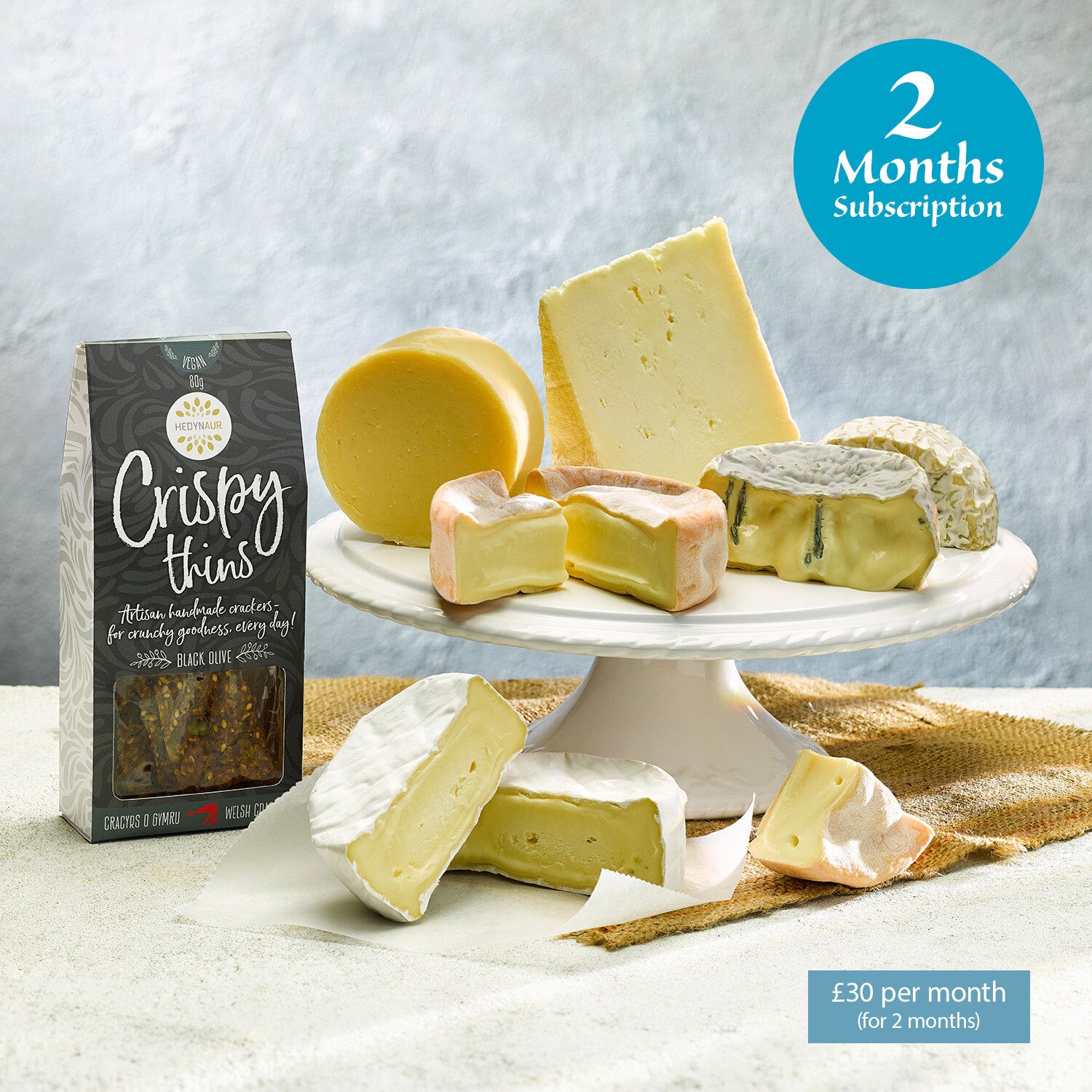 Monthly Cheese Taster Gift Subscription - 2 Months Gift - £30/Month plus delivery