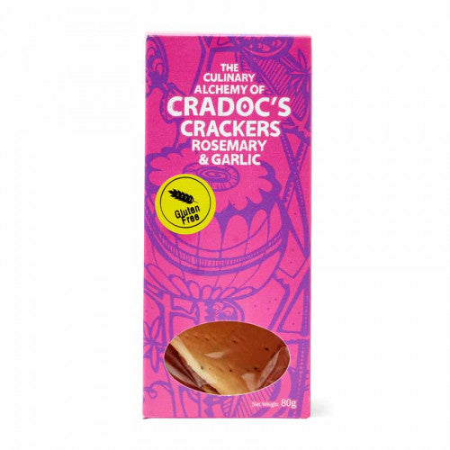 Cradoc's Gluten Free Rosemary and Garlic Crackers - 80g