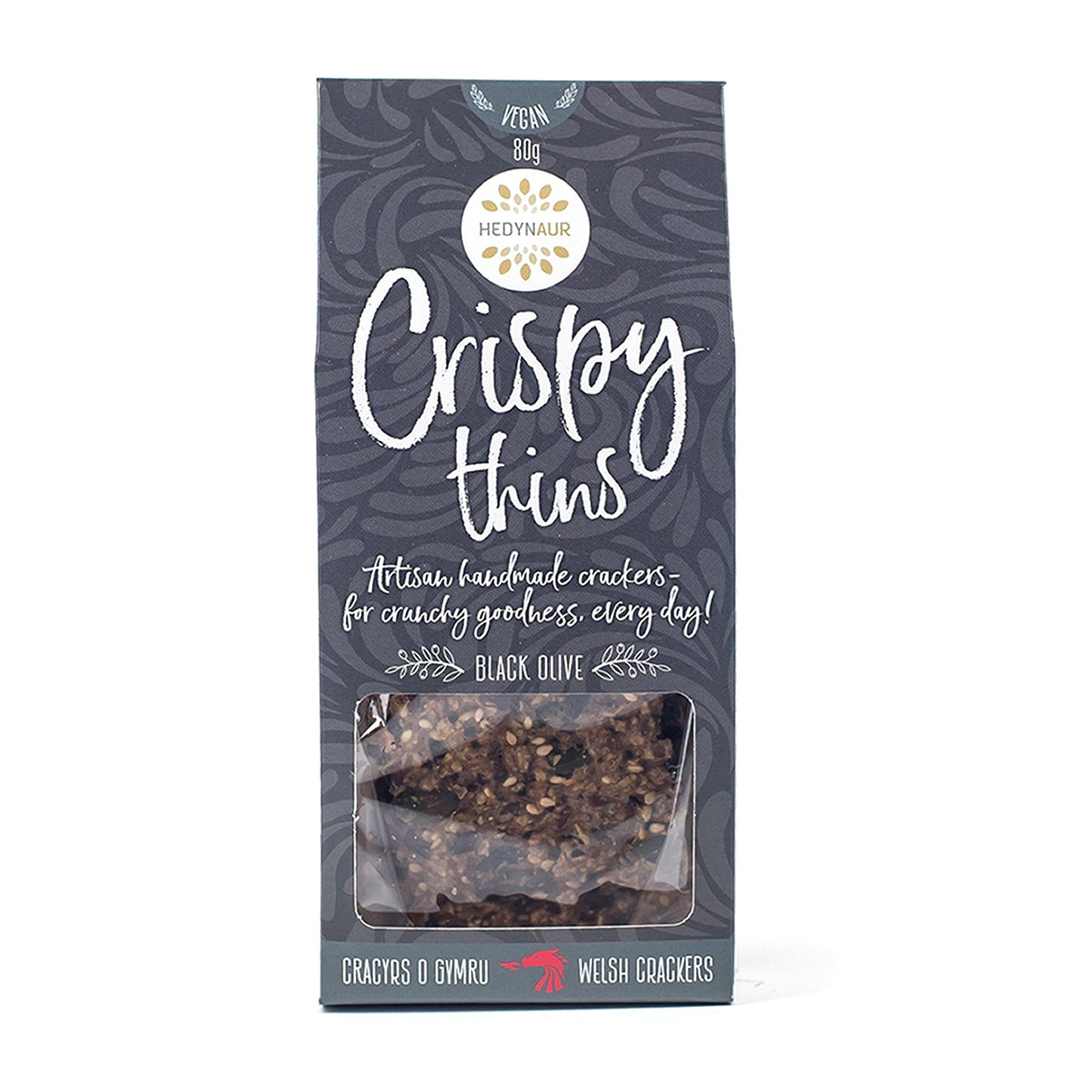 Crispy Thins Black Olive Crackers 80g