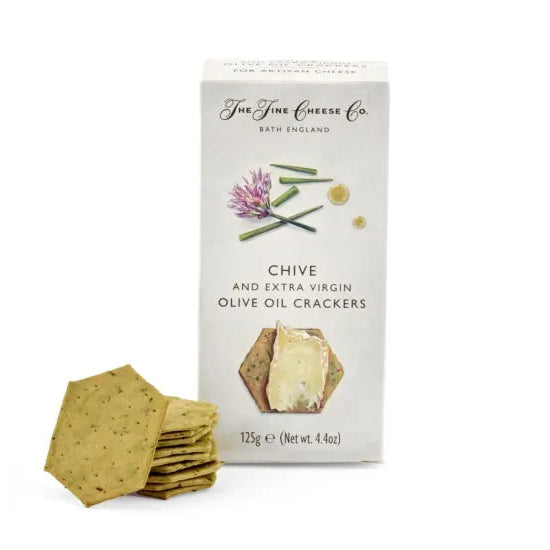 The Fine Cheese Company - Chive and Extra Virgin Olive Oil crackers - 125g