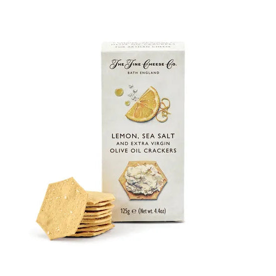 The Fine Cheese Co. Lemon Sea Salt and Extra Virgin Olive Oil crackers - 125g
